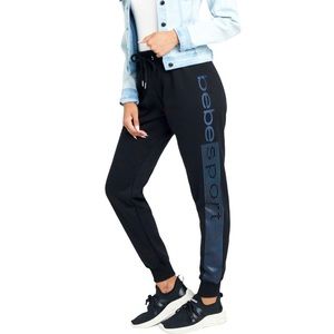 BEBE NWT SPORT LOGO Jogger Lounge Pant Down Tapered Pant Leg  Size: L…